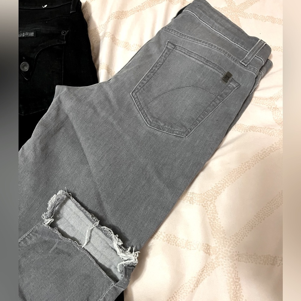 Joes high rise skinny distress at the ankle good condition worn